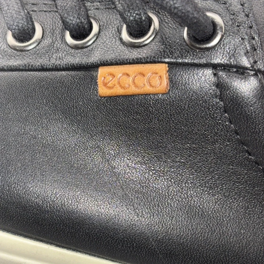 ECCO Soft 7 Black Leather Comfort Walking Sneakers Casual Shoes Womens Size 9 EC